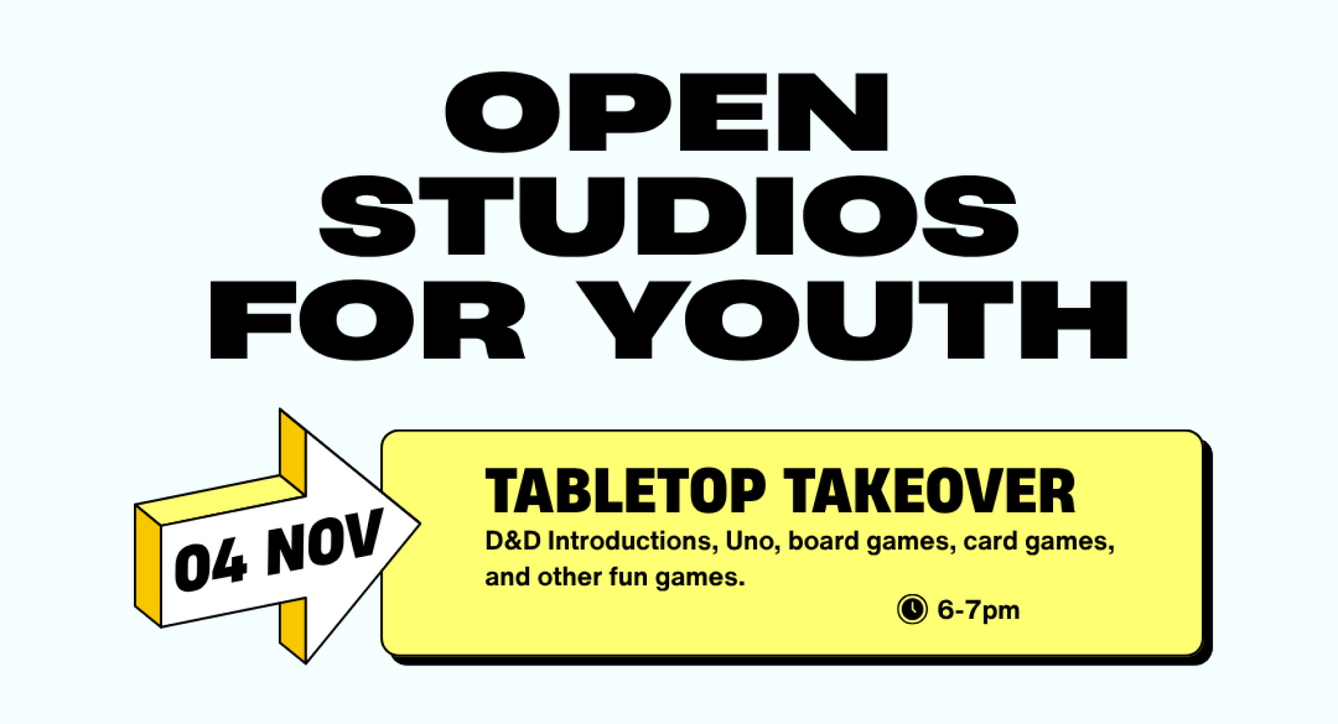 Open Studios for Youth Tabletop Takeover